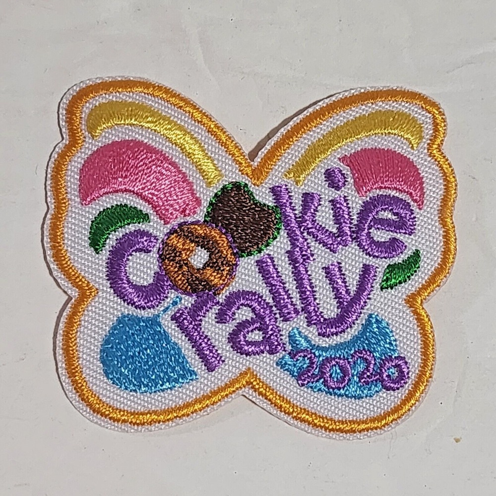 Girl Scouts Cookie Rally 2020 Butterfly Rainbow Patch 1.75x1.5 New
